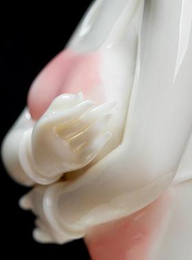 新中式陶瓷美女摆件中国风工艺品客厅床头柜书房装饰品