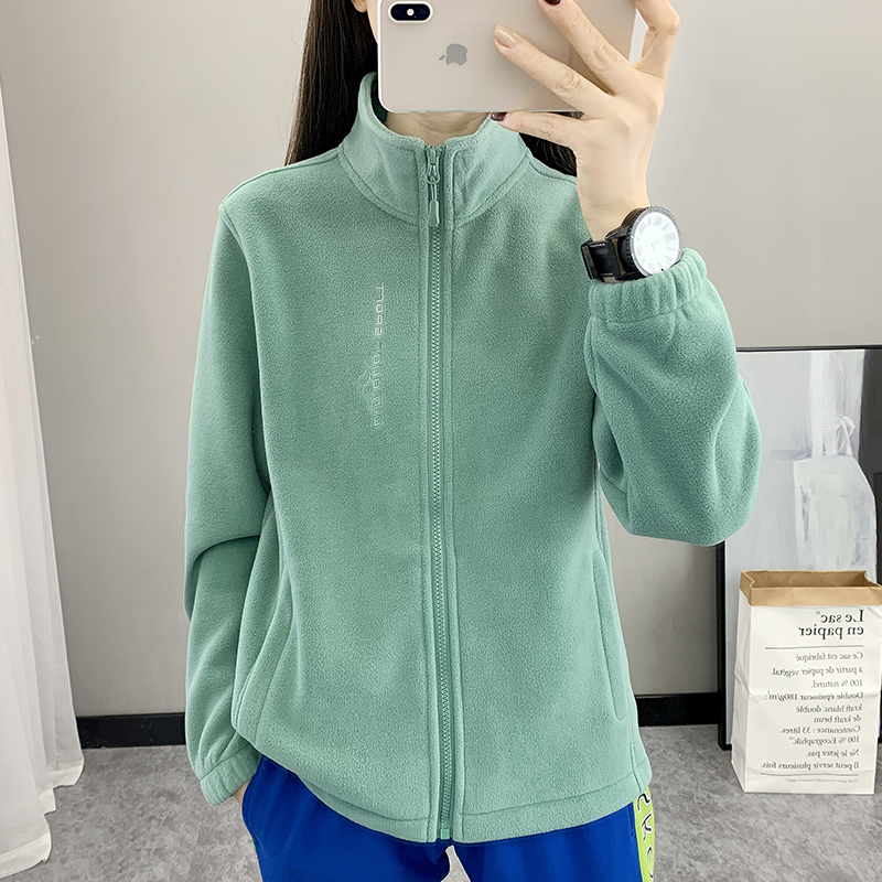 户外抓绒衣女士秋冬摇粒绒外套加厚保暖冲锋衣内胆登山徒步上衣女 - 图3