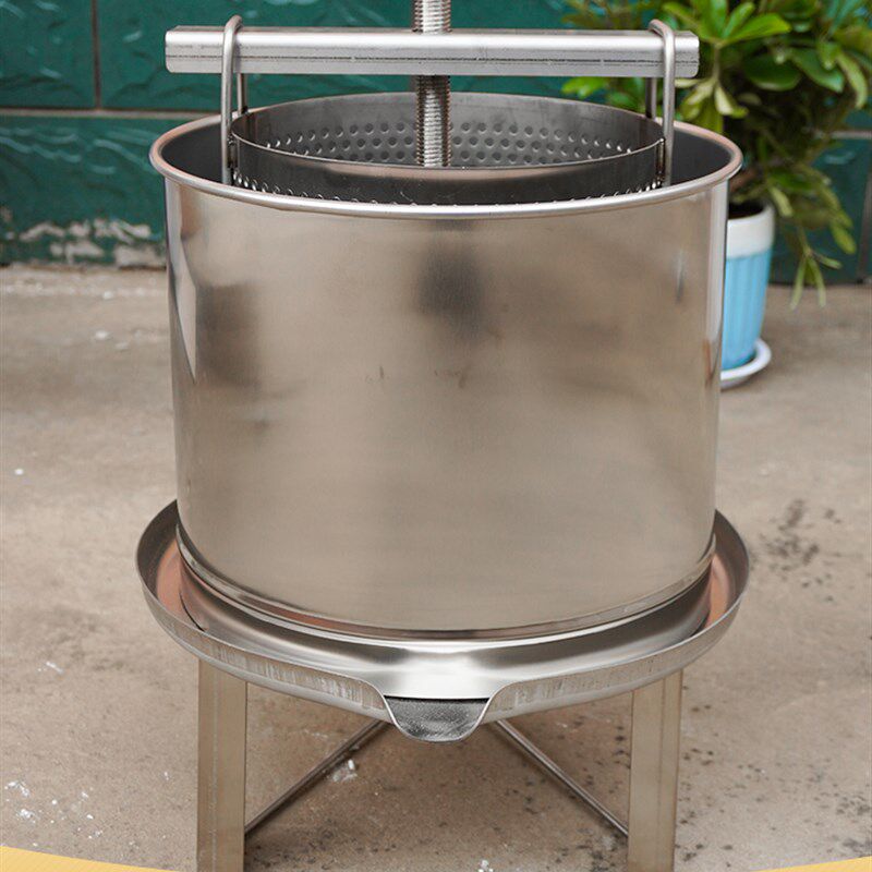 压蜜机新款不锈钢榨蜜机小型z家用榨蜡机蜂蜜压糖机榨酒防溅外桶 - 图2