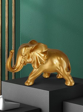 现代简约大象摆件家居客厅酒柜电视柜装饰品树脂工艺品大象摆设