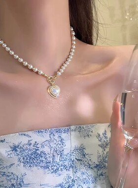 珍珠项链女轻奢爱心2026年新款潮小众设计感锁骨链高级感气质颈链