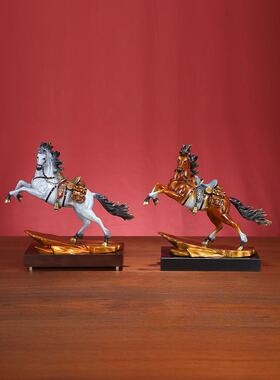 黄铜战马马到成功摆件客厅办公室送领导高级感装饰品乔迁开业礼品