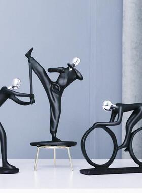 创意运动功夫足球选手人物树脂摆饰客厅酒柜桌面家居装饰工艺礼品