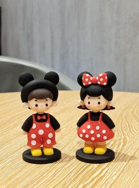 可爱卡通情侣人偶摆件桌面办公室玩偶治愈系装饰品少女心女生礼物