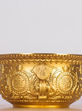 杨铜记 无盖 铜聚宝盆 创意礼品 工艺品 铜如意聚宝盆