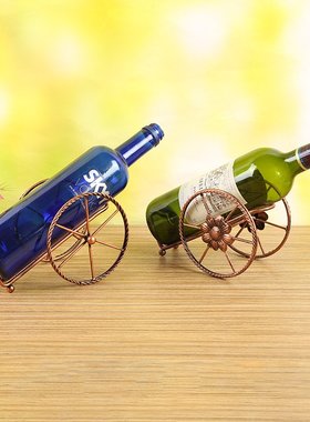 创意欧式红酒架金属装饰品电视玄关摆件酒店家居客厅红酒架斜放