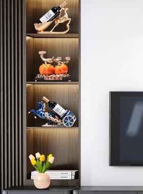 马到成功葡萄红酒架摆件客厅轻奢高档酒柜乔迁新居布置装饰用礼品