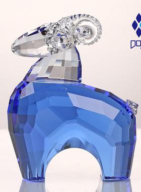 水晶摆件羊十二生肖卡通动物高档生日礼物创意现代简约轻奢装饰品