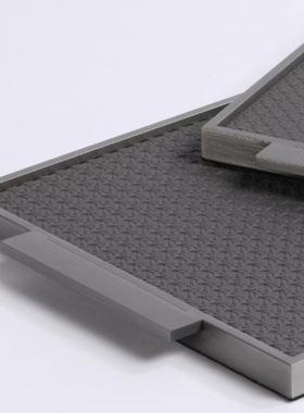 现代轻奢皮革编织纹金属托盘软装饰品摆件样板间售楼处客户书房