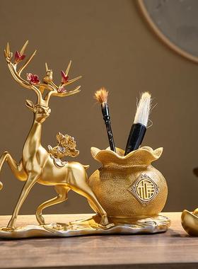招财摆件聚财一鹿发财客厅装饰轻奢高档搬家开业礼物乔迁新居礼品
