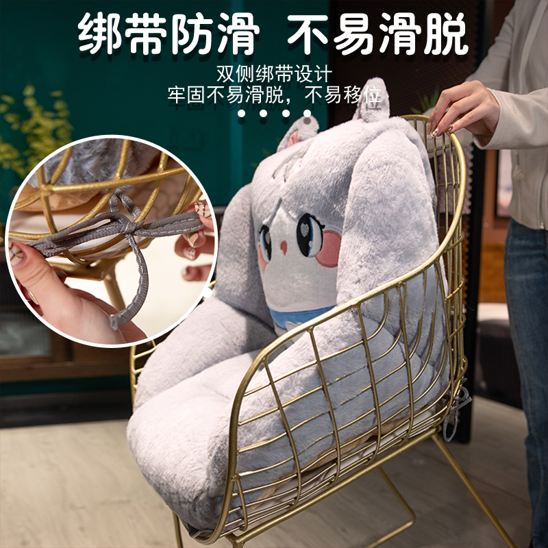 电加热坐垫靠背一体办公室加厚懒人靠垫腰久坐靠枕椅子垫屁垫冬季 - 图1