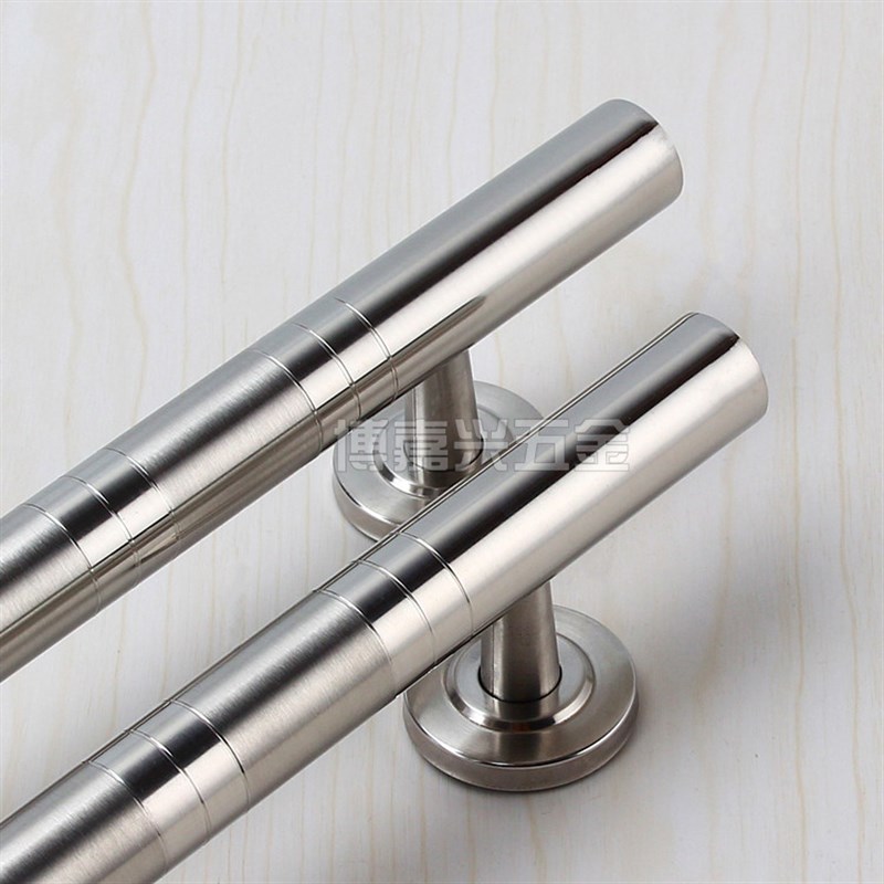 加厚不锈钢明装拉手双开木门把手老式防盗门大门铁门铝合金门拉手 - 图0