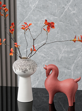 新中式摆件客厅玄关电视柜摆设创意陶瓷马书房茶室样板间摆设花器