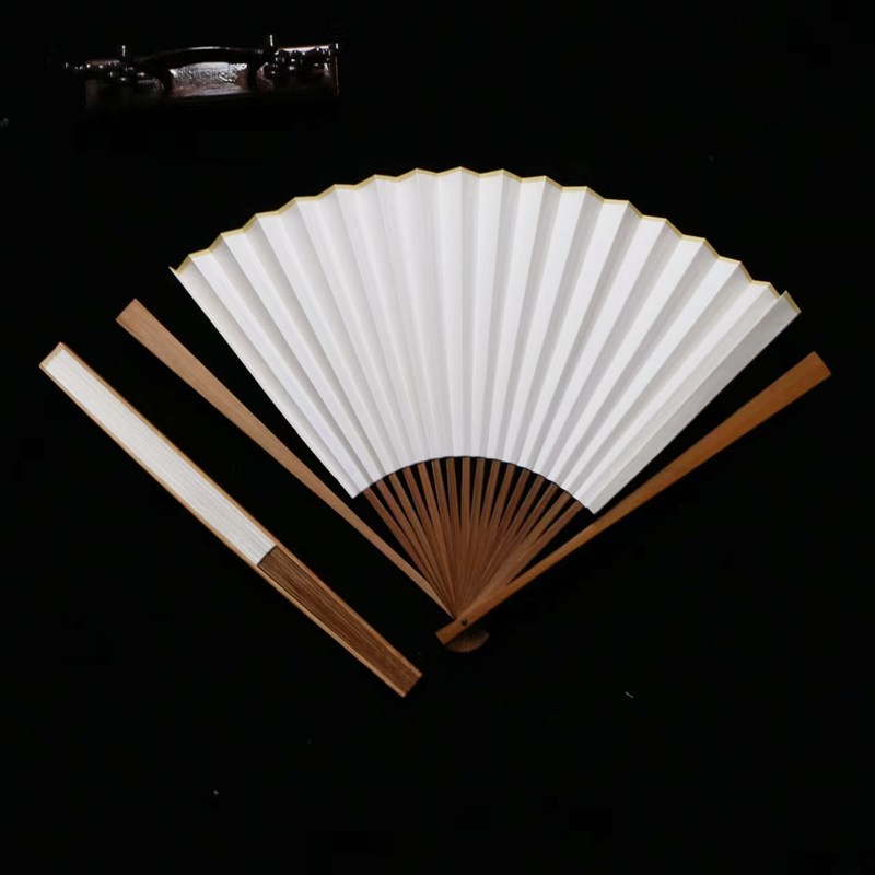 9.5寸彷古色老玉竹苏工文玩折扇空白书P法玉竹扇骨苏工折扇 - 图2