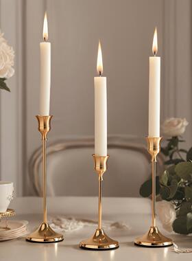 创意铜本色西餐装饰道具蜡烛台