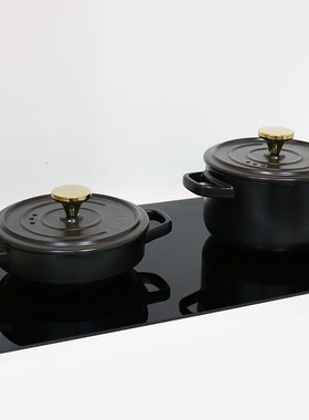 全屋定制橱柜饰品黑色锅平底锅摆件样板房间厨房锅具汤锅组合