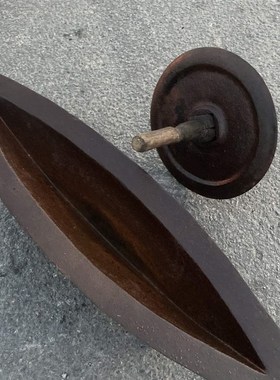 老物件铸铁中医大号o药臼药碾子民俗怀旧老式碾船型道具摆件