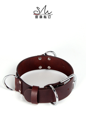 项圈女m人用牵引拘束人戴k9女生定制R控制真皮手工外出