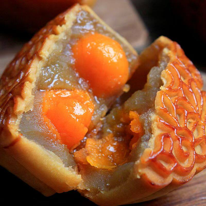 正宗广式双蛋黄莲蓉月饼莲蓉双黄月饼散装广式月饼中秋糕点批发