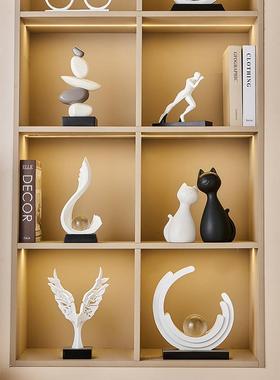 创意猫咪摆件客厅轻奢高档电视柜酒柜装饰家居艺术高级感小众摆饰