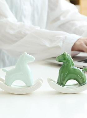 VIANNA丨摇摇马·Dim创意陶瓷桌面摆件玄关茶桌书房软装饰乔迁礼