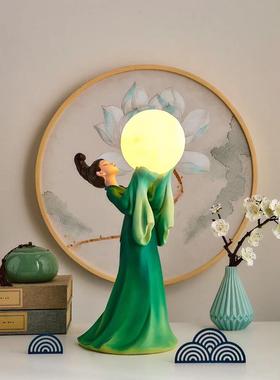 潮流国潮祇此青绿托盘家居收纳摆件新中式创意轻奢客厅装饰品礼物