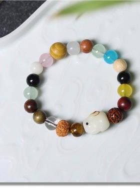 灵泉观十八籽菩提手串18子白玉菩提多宝手串转运佛珠车挂盘玩手炼