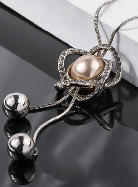 毛衣链长款2023年新款潮百搭简约高端秋冬装饰项链挂饰衣服配饰女