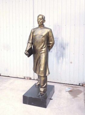 石雕定制半身胸像陶行知雕塑玻璃钢定做校园人物纯铜雕像订摆件