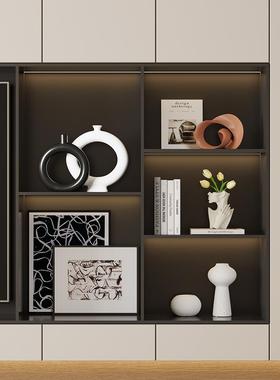现代高级感大地色艺术软装饰品摆件客厅电视柜酒柜高档轻奢家居