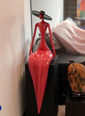 家之源轻奢抽象玻璃钢人物艺术摆件入户玄关客厅酒店前台售楼门市