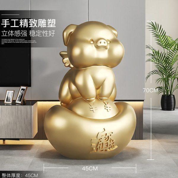 金元宝猪存钱罐摆件落地大容量储蓄罐只进不出轻奢客厅家用装饰品,淘宝优惠券,粉丝福利购,淘宝优惠卷