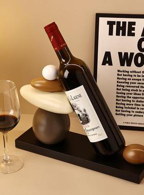 轻奢高档时来运转红酒架摆件玄关餐边柜高级感客厅酒柜装饰品酒托