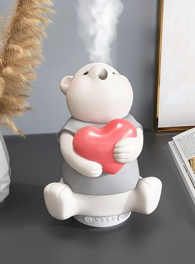 小熊桌面空气加湿器孕妇婴儿家用香薰机家居装饰品情人节生日礼物