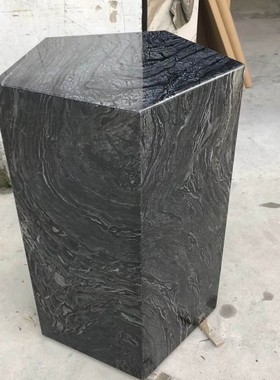 酒店大厅雕塑台大理石柱子摆台别墅E样板房工艺品底座玄关摆件基