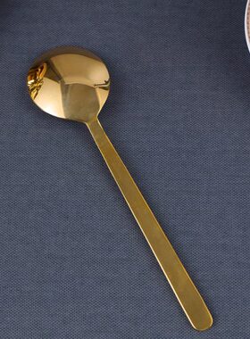 瑞象 黄铜西餐勺子加厚大号长柄吃饭铜勺子家用铜餐具西餐餐具