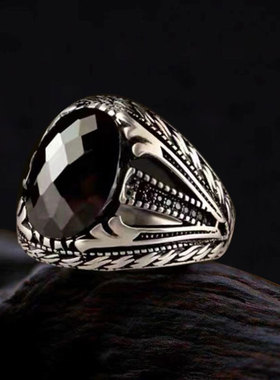 跨境男戒锆石朋克风44