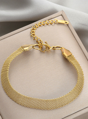 ins风18K金钛钢手链53