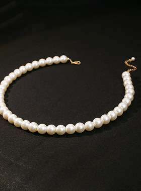 法式白色珍珠锁骨链11