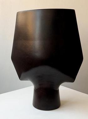 侘寂风手工高级感陶瓷抽象摆件现代简约艺术花瓶装饰大摆设