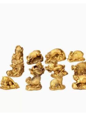 包邮纯铜十二生肖摆件属鼠牛虎属兔龙蛇马羊猴鸡狗猪工艺品