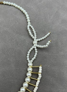 日韩小众设计高级感随心褶皱珍珠项链女气质简约时尚轻奢百搭颈链
