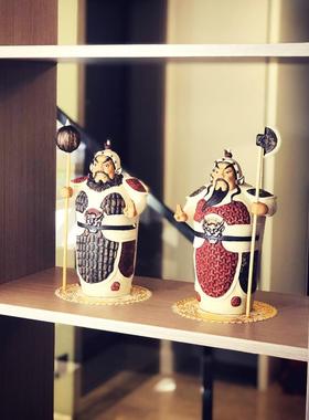 禅世万娃娃手工陶瓷雕塑饰品工艺品家居门厅饰品横河二江门神