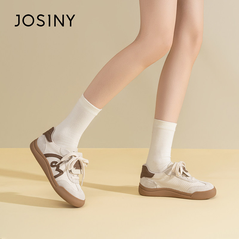 卓诗尼德训鞋女小白鞋时尚百搭圆头平底休闲运动鞋系带女鞋单鞋,淘宝优惠券,粉丝福利购,淘宝优惠卷