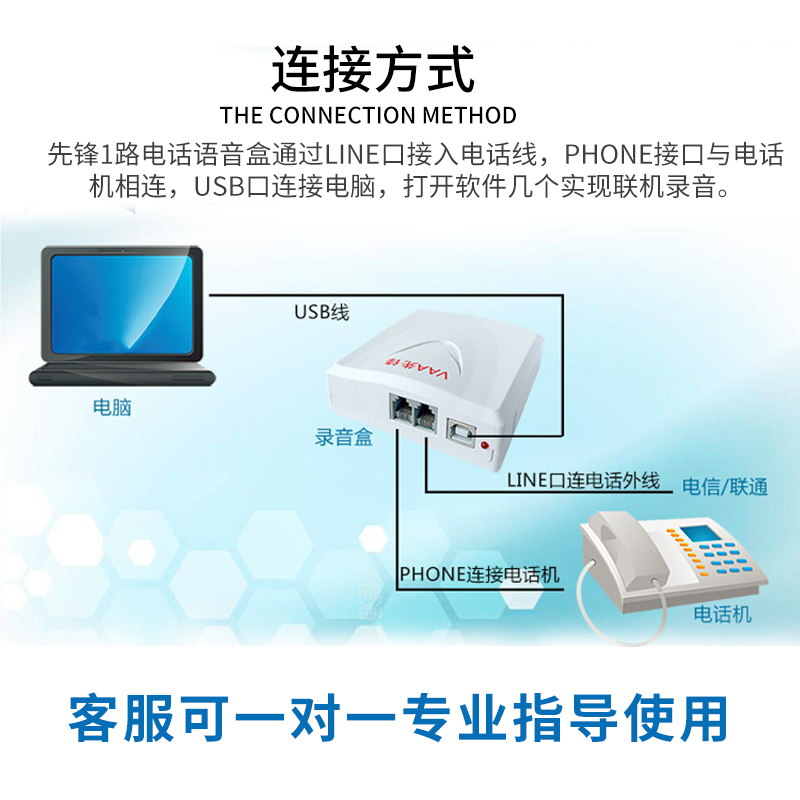 先锋XF-USB/1 电话录音盒 办公座机USB录音系统设备来电弹屏 电脑 - 图3