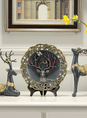 创意欧式工艺礼品美式家居摆设客厅玄关电视柜酒柜软装饰品鹿摆件