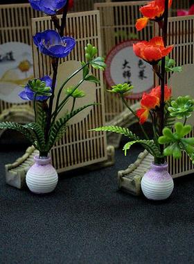 创意小屏风摆件酒店摆盘装饰盘式寿司刺身拼盘装饰品梅花小摆件