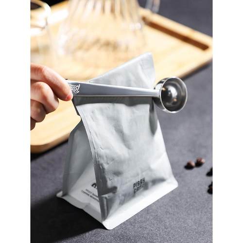 不锈钢长柄勺子咖啡量勺咖啡豆定量勺咖啡粉封口密封夹子咖啡器具 - 图3