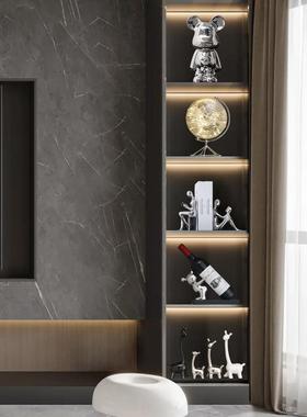 现代轻奢极简电镀银人物抽象书档摆件酒柜书房办公室样板房装饰品