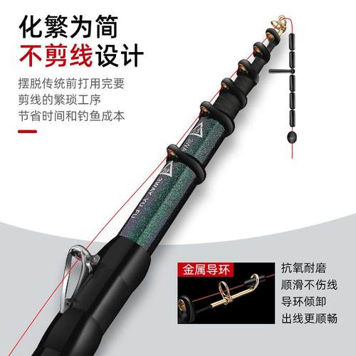 前打竿谷麦钓竿鱼竿超轻超硬钓鱼竿专用杆逗钓定位富士极19调矶竿 - 图1